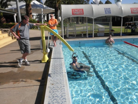 Swimming Pool & Hydrotherapy Hoist Using Linear Actuators