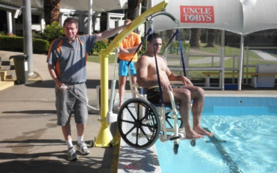 Swimming Pool Hoist and Hydrotherapy Hoist Using Linear Actuator Systems